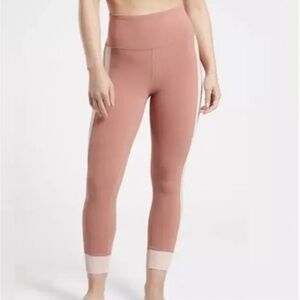 Athleta Pink Elation Rib Trim 7/8 Women's Leggings Pink Blush Size Small
